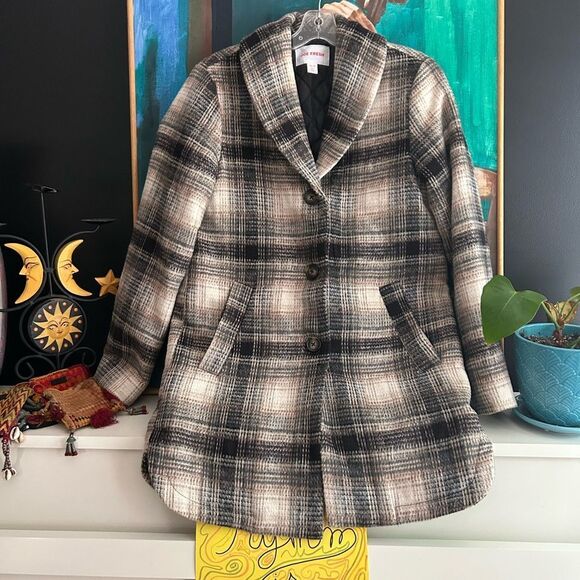 Joe Fresh Classic Plaid Pea Coat XS - Picture 1 of 16